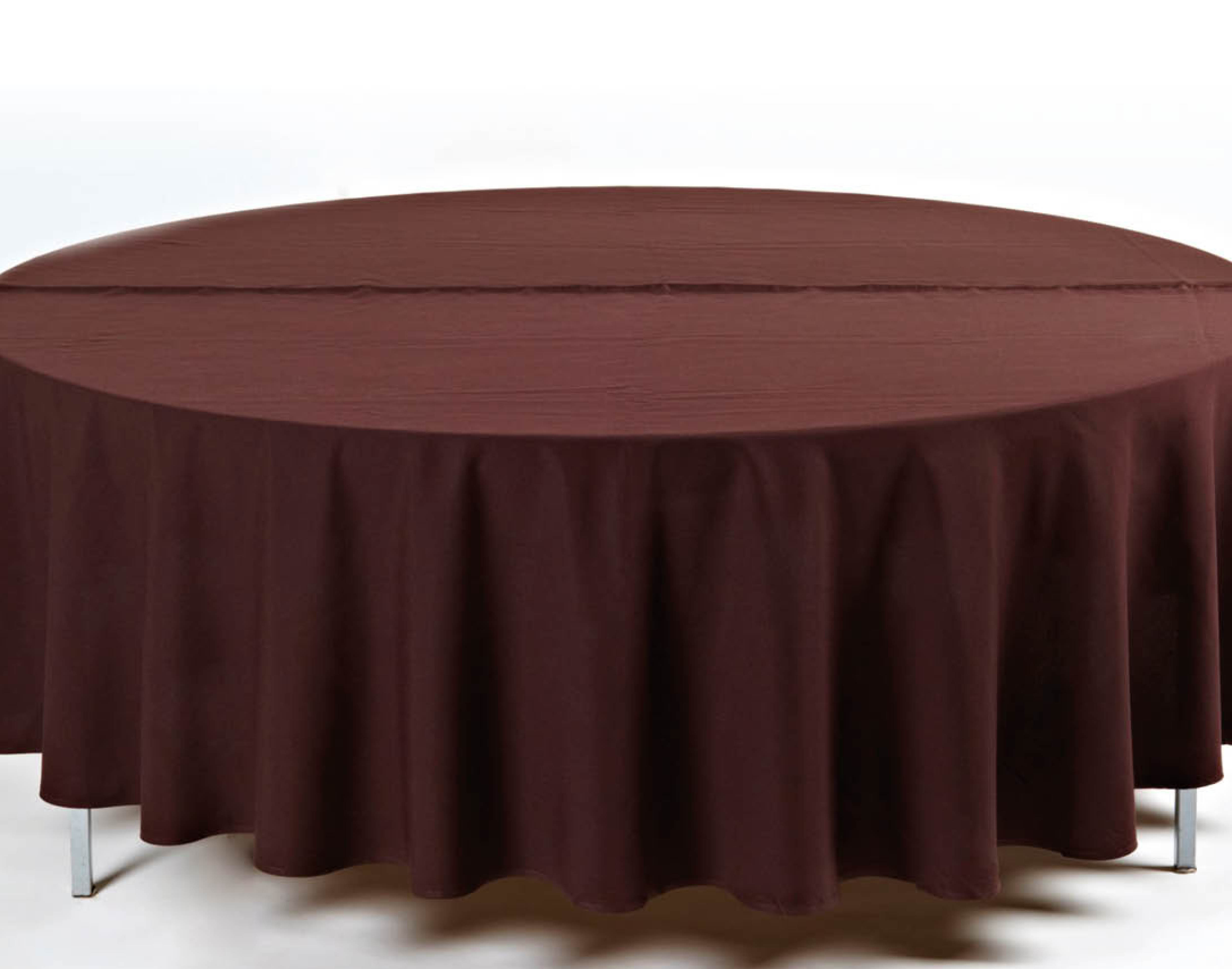 RUNDE TISCHDECKE BRAUN