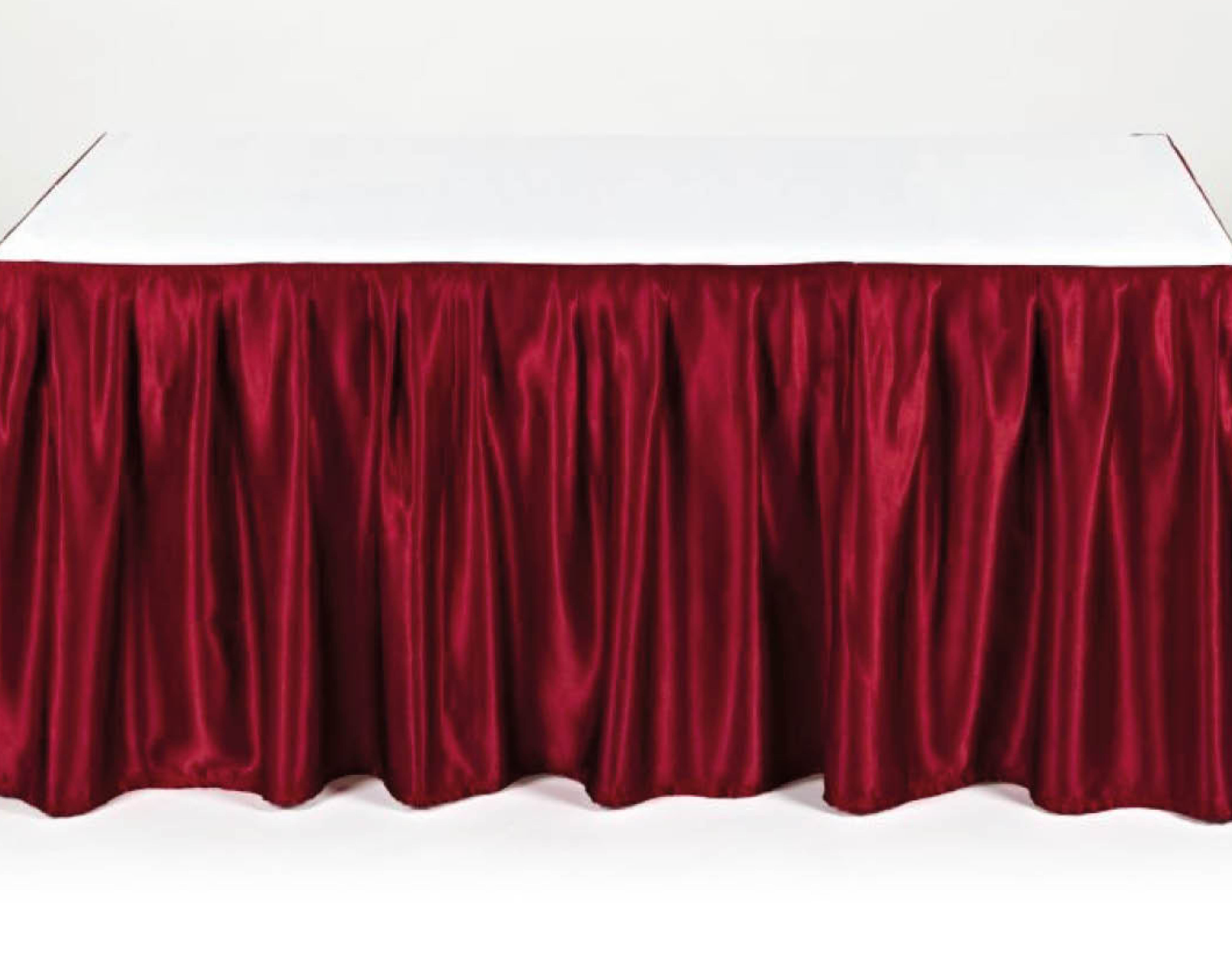 TISCHROCK (Wellig) BURGUNDERROT 4m