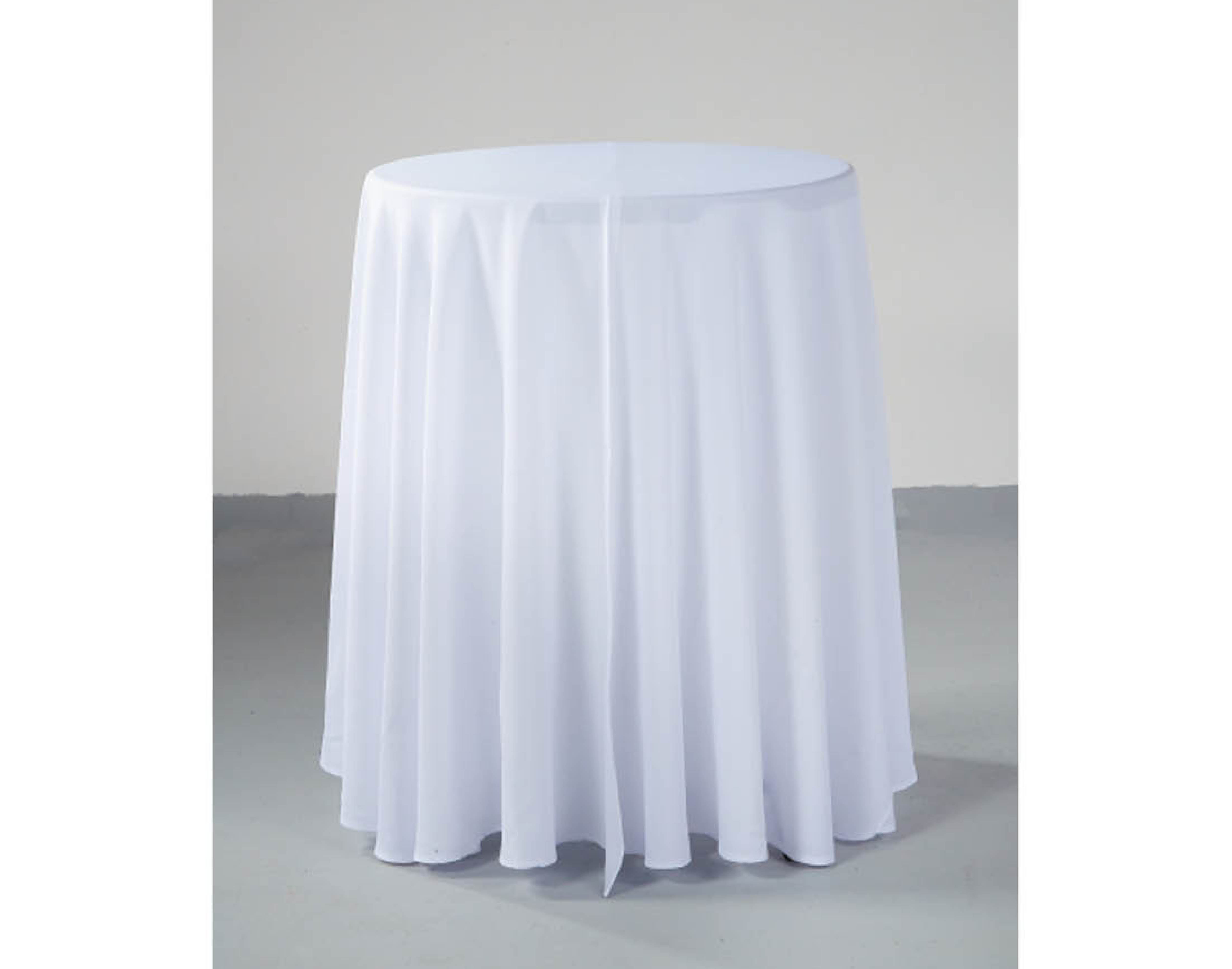 RUNDE TISCHDECKE WEISS