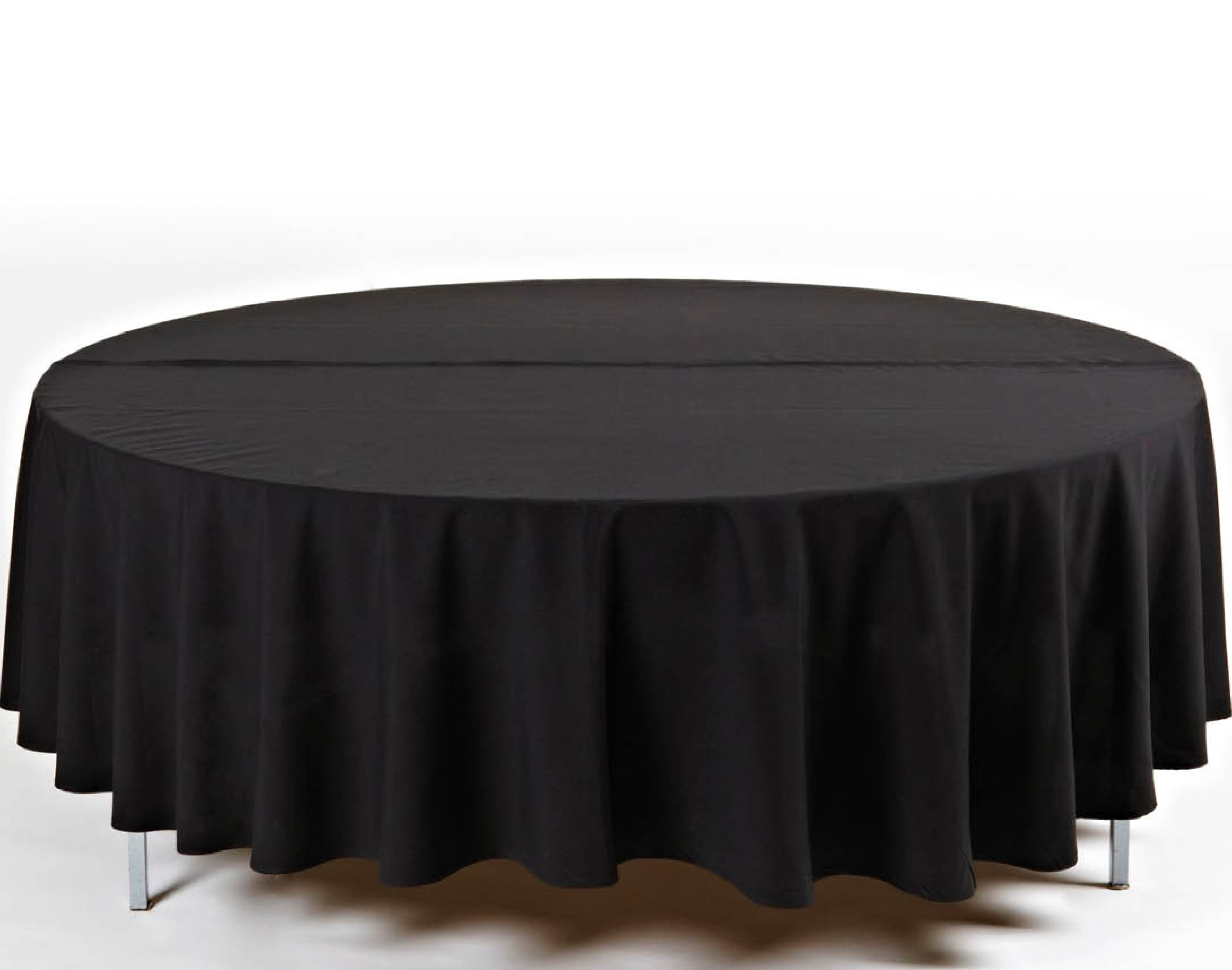 SCHWARZE RUNDE TISCHDECKE 