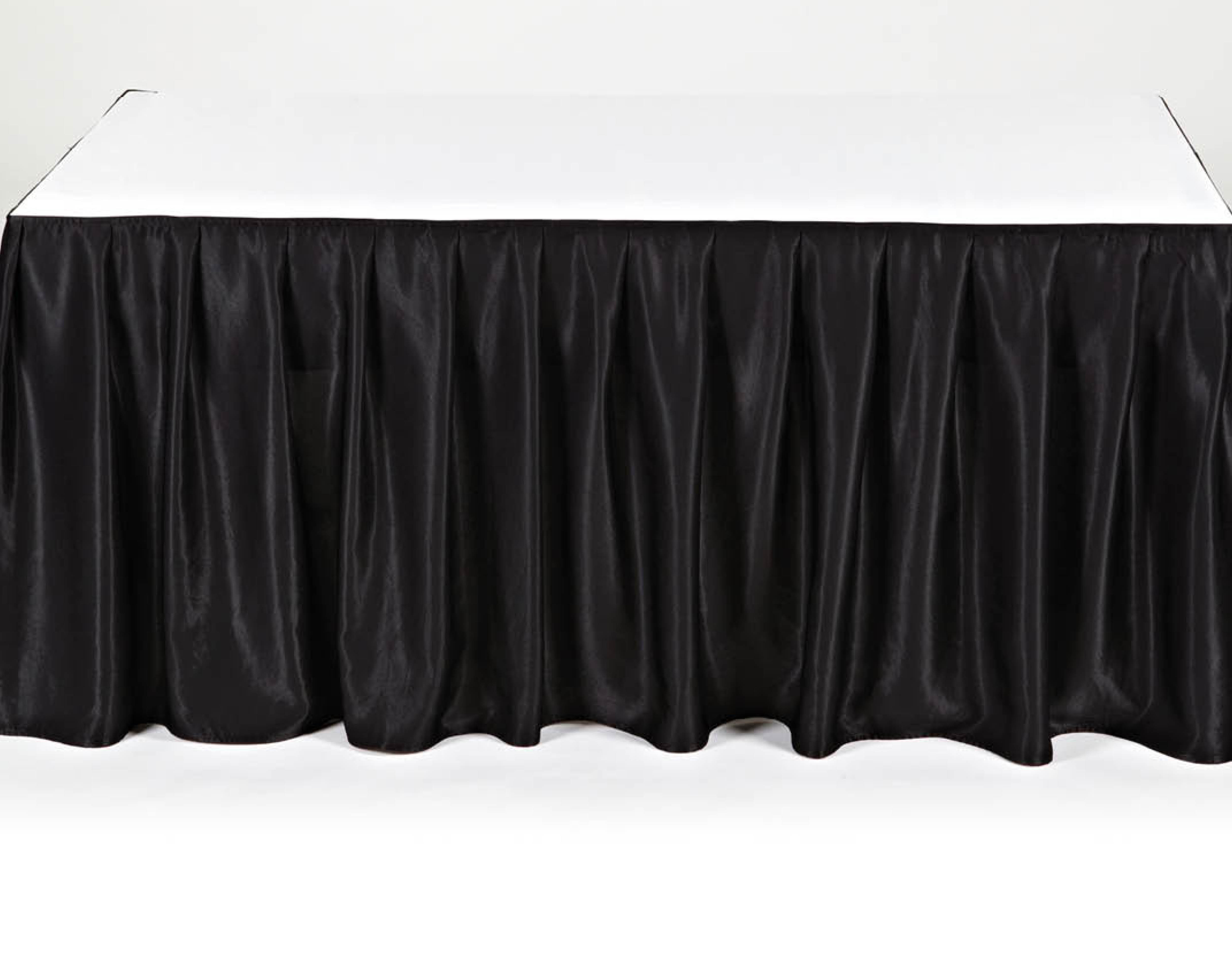 SCHWARZER TISCHROCK (wellig)